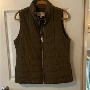 Michael Kors Dark Green Quilted Vest